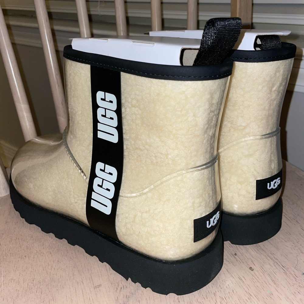 Women’s Clear Ugg Rain Boots - Size 11
